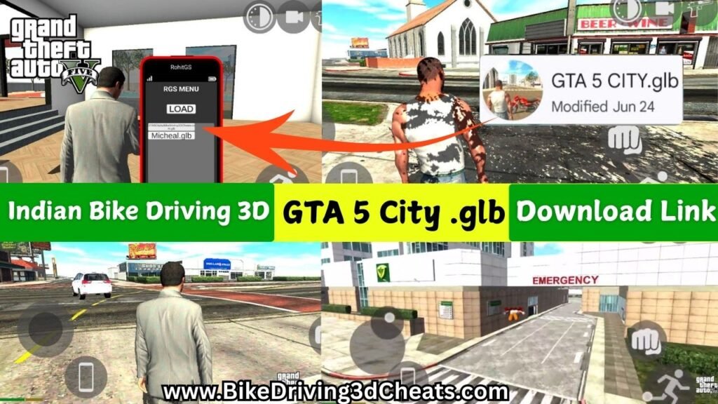 Indian Bike Driving 3D GTA 5 City glb Link